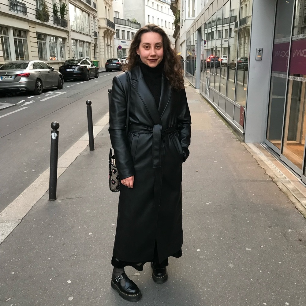 Zara Long Faux Leather Coat